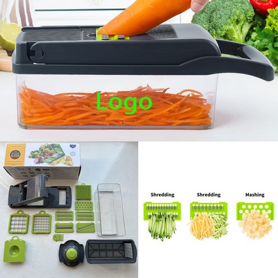 14-in-1 Multifunctional Vegetable Chopper with 8 Blades