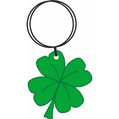 Four Leaf Clover Key Chain w/Clear Mirrored Back (2 Square Inch)