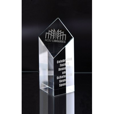 Medium Diamond Pillar Optical Crystal Award