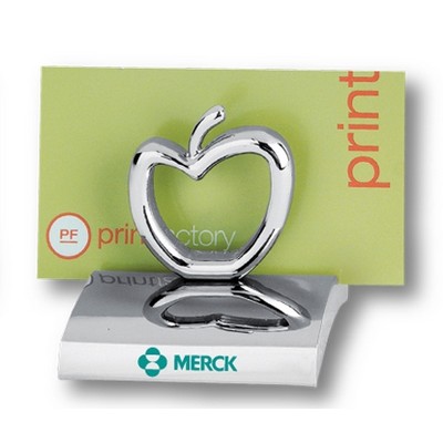 Chrome Metal Apple Business Card Holder