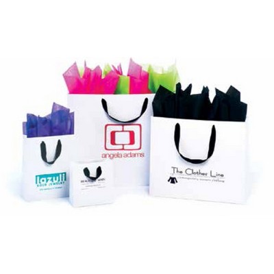 Matte Laminated European Shopping Bag w/Black Grosgrain Ribbon Handle (6-1/2"x 3-1/2"x 6-1/2")