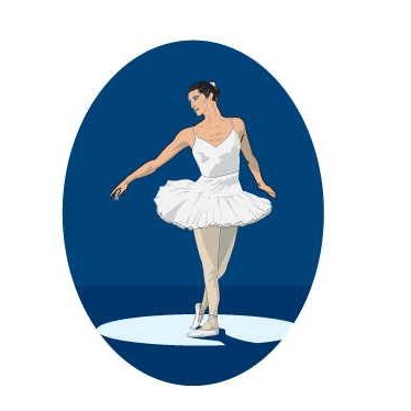 Ballerina Promotional Magnet w/ Strip Magnet (3 Square Inch)