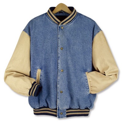 Denim & Twill Baseball Jacket