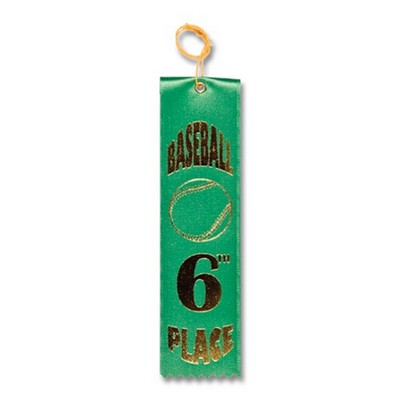 2"x8" 6th Place Stock Baseball Carded Event Ribbon