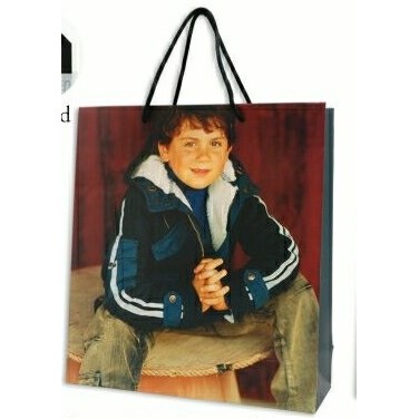 Gloss Laminated Paper European Tote Bag w/ Rope Handle (10"x9"x14")