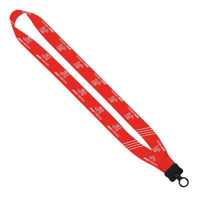 1" Waffle Weave Dye Sublimated Lanyard W/Plastic Clamshell & O-Ring