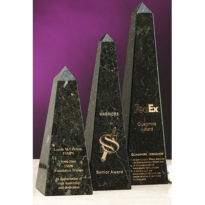 12" Green Genuine Marble Excel Obelisk Award