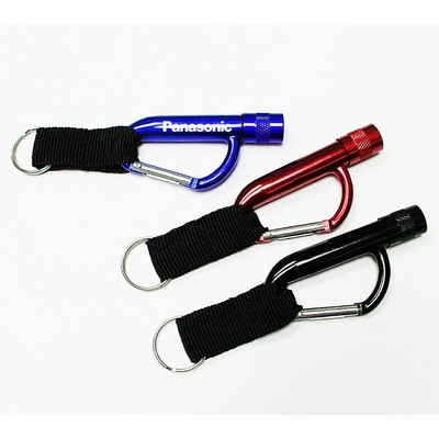 Aluminum Carabiner w/LED Flashlight & Strap