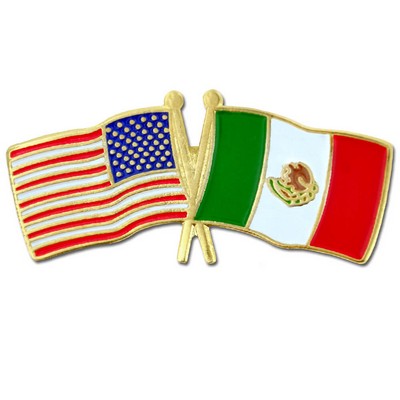 USA & Mexico Flag Lapel Pin