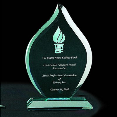 9-1/2" Jade Glass Flame Award