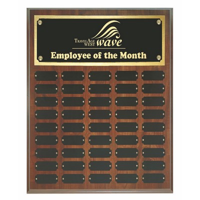 Cherry Piano Finish Perpetual Award Plaque - 45 Nameplates