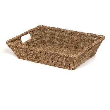 Rectangle Wicker Gift Basket w/Handles (15 3/4"x11 3/4"x3 1/2")