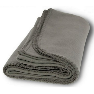 Fleece Blanket 50" X 60"- (Imprinted) - Cinder Grey