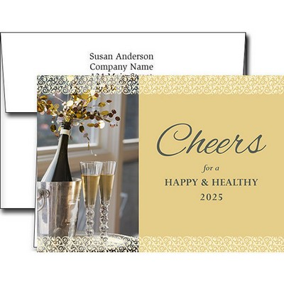 New Year Greeting Cards w/Imprinted Envelopes (5"x7")