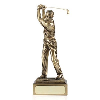 6" Antique Gold Resin Male Golf Figure Award