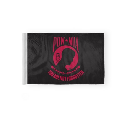 POW MIA Motorcycle Flags 6x9 inch (black & red)