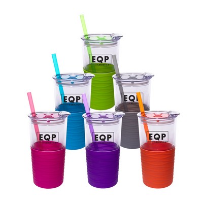 Double Wall Tumbler w/Sleeve & Straw