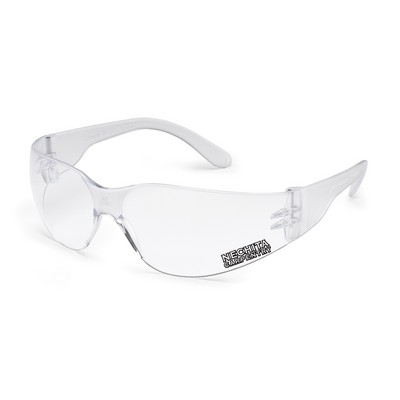 Clear frame, universal-fit temple, clear lens, Starlite safety glasses