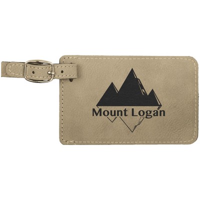 4.25" x 2.75" Light Brown Leatherette Luggage Tag