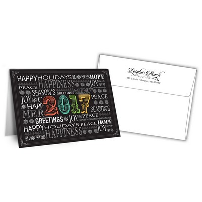 5" x 7" Holiday Greeting Cards w/ Imprinted Envelopes - Happy Holidays