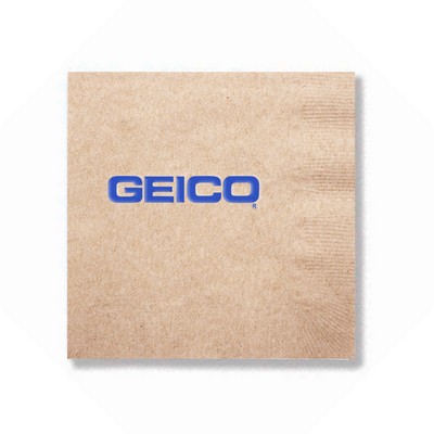 Foil Stamped 1-Ply Kraft Beverage Napkin