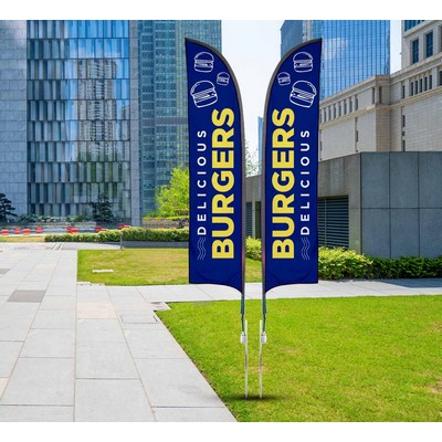 Blade Flags for Advertising Double Sided Package (2ft x 9.58ft)