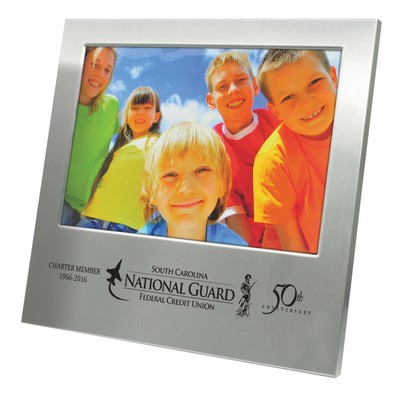 Photo Frame - Brushed Aluminum Picture Frame for 5"x7" Photo