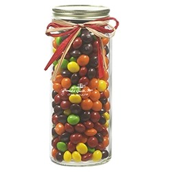 16 Oz. Contemporary Glass Mason Jar w/ Raffia Bow (Skittles®)