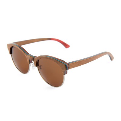 Layered Maple Wood Sunglasses - Brown Frames