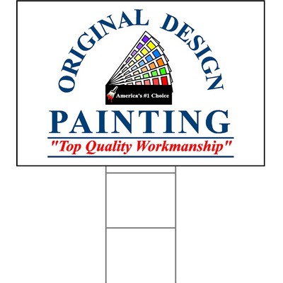 24"x36" 4mm Corrugated Plastic Outdoor Lawn Sign (One Color to Full Color)