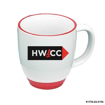 14 Oz. Heartland Bistro Mug (White w/Red Trim)