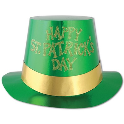 Glittered Happy St. Patrick's Day Foil Hi-Hat