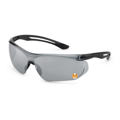 Gray frame, silver mirror lens, Paralax safety glass