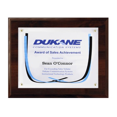 Certificate/Overlay Walnut Finish Plaque for 8" x 6" Insert with Gift Box