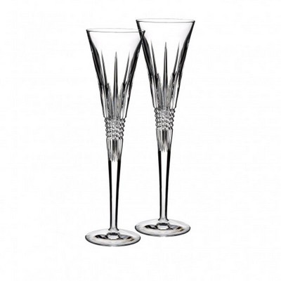 Waterford LISMORE DIAMOND TOASTING FLUTE PAIR