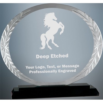 7" Large Oval Accent Glass Award