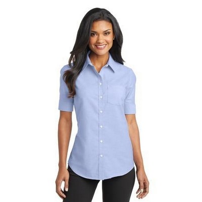 Port Authority® SuperPro™ Ladies Short Sleeve Oxford Shirt