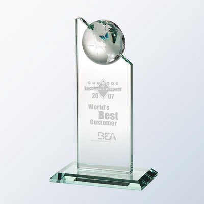 Jade Glass World Globe Pinnacle Award, Medium (8-1/2"H)