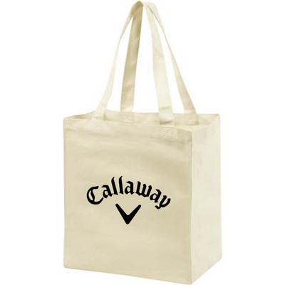 IslandLife 9 Oz 8" Gusset Natural Cotton Shopping Tote