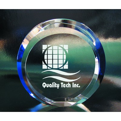 Beveled Circle optical crystal award/trophy.6"