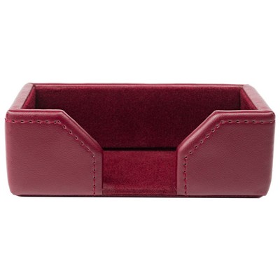 Bonded Leather Burgundy Red Business Card Holder