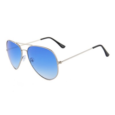 Sunglasses - Blue Gradient Lenses - Silver Frames