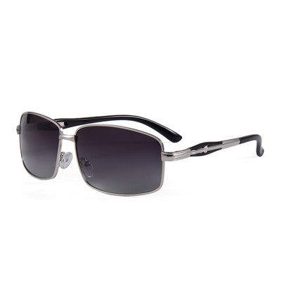 Sunglasses - Smoke Gradient Lenses - Silver Frames