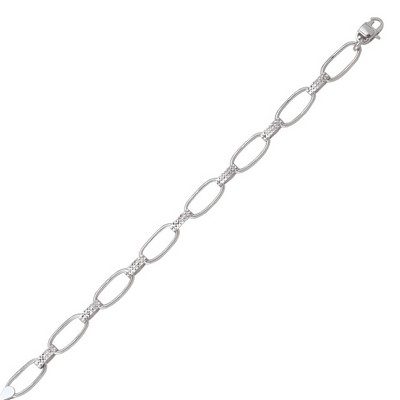 10K Silver Oval Shaped Link Bracelets - 5.2gm