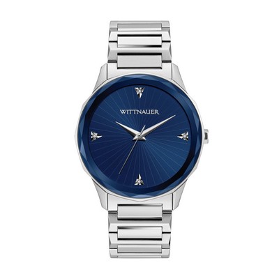 Wittnauer Men's Silver-tone Watch with Blue Dial