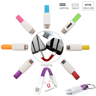 2 in 1 Keychain Charging Micro USB Cable