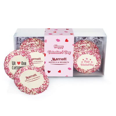 Custom Sugar Cookie w/ Valentine's Day Sprinkles in Gift Box (12 Piece)