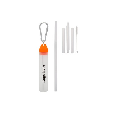 Reusable Harvest Straw Kit In Travel Case W/ Colored Caps