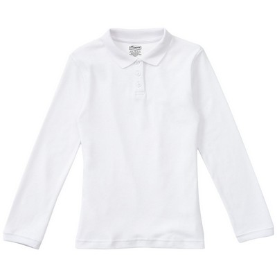 Classroom Uniforms - Girls' Long Sleeve Fitted Interlock Polo