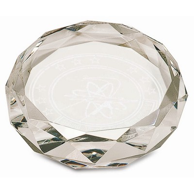 3" Clear Round Crystal Paperweight